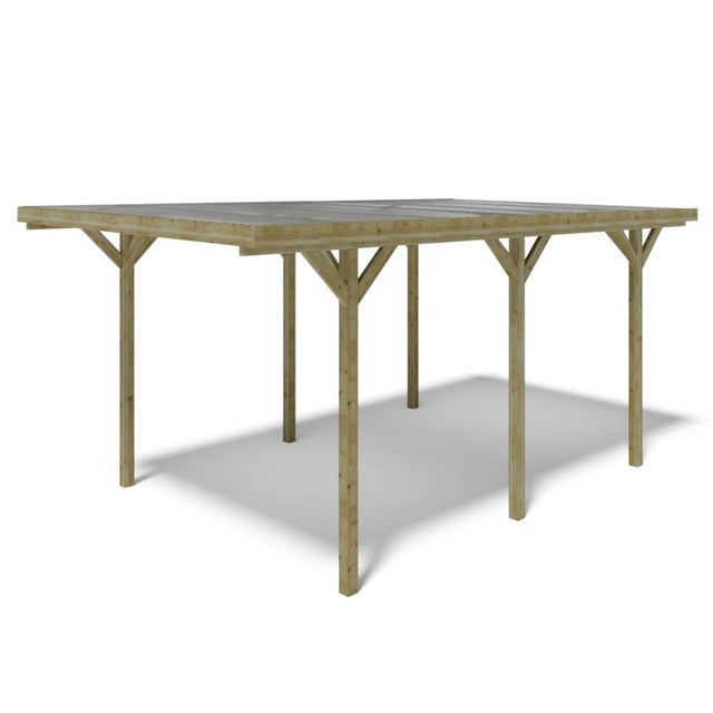 Carport, abri de voiture 3.04x5.12 m - 15.57 m2 - couverture PVC&nbsp; - CAR16PVCTR - ALTANKA