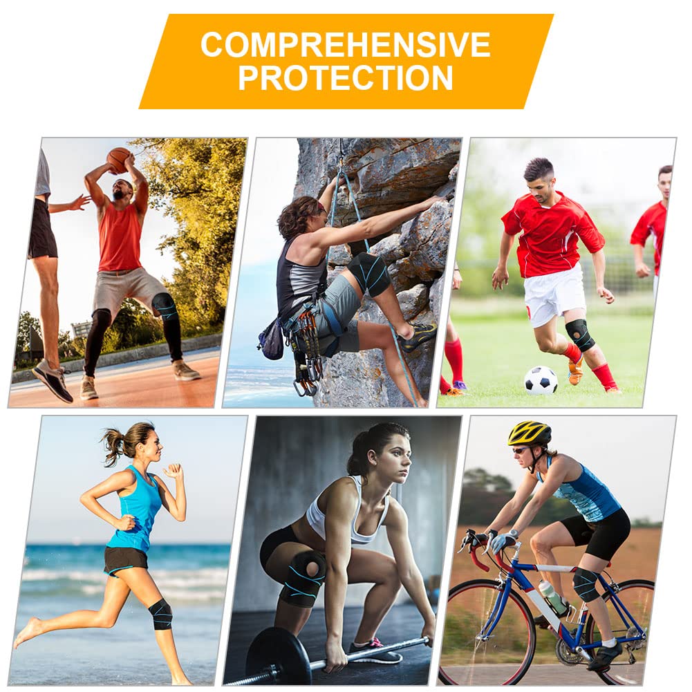 Genouillère avec stabilisateur latéral et coussinets en caoutchouc - Genouillère réglable pour rotule et ligaments - 7