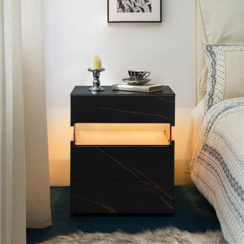 Table de Chevet Connectée avec LED et USB, Table de Nuit Moderne avec Tiroir, Petite Table de Chevet pour Chambre à Coucher, Blanc - Maison Table de Chevet Connectée avec LED et USB, Table de Nuit Moderne avec Tiroir, Petite Table de Chevet pour Chambre à Coucher, Blanc - Maison