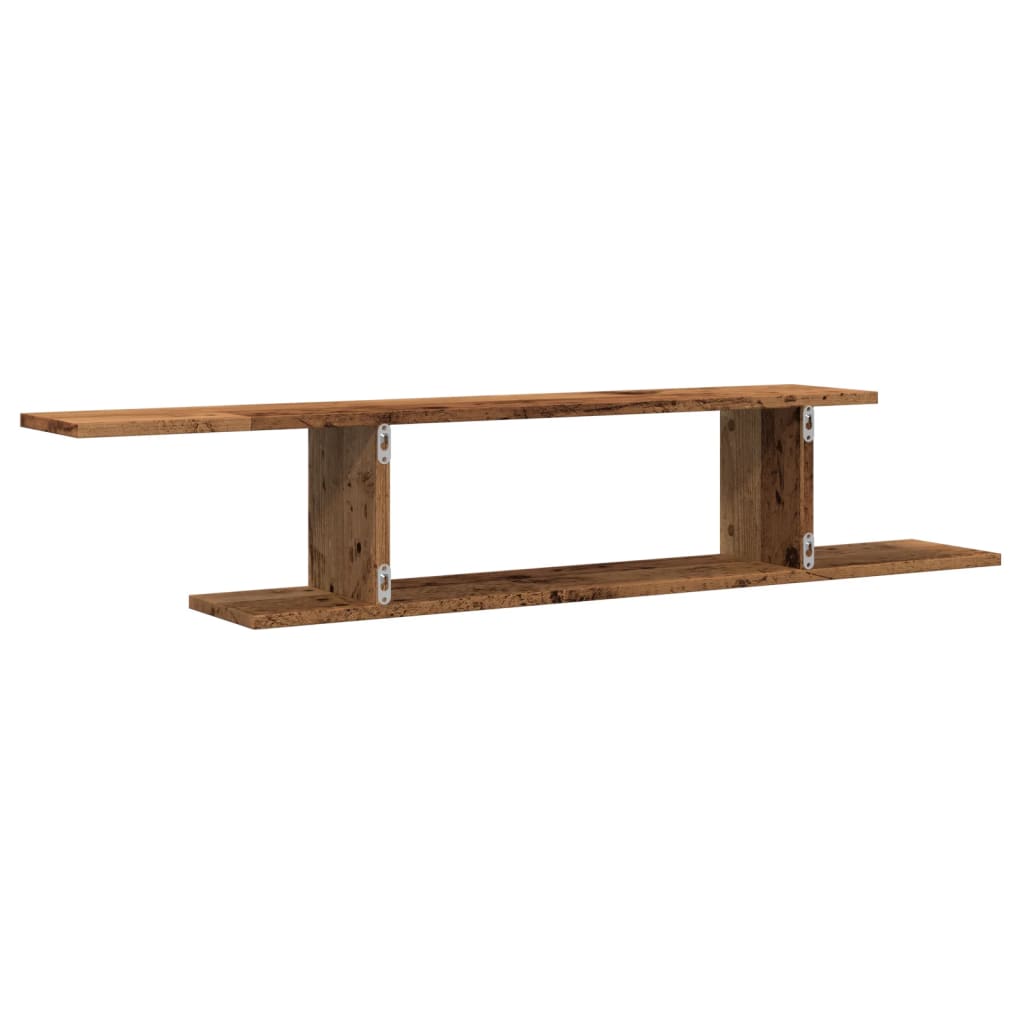 Estantería | Librería divisora | Estante de pared de TV madera ingeniería envejecida 125x18x23cm CFW31341 - 6