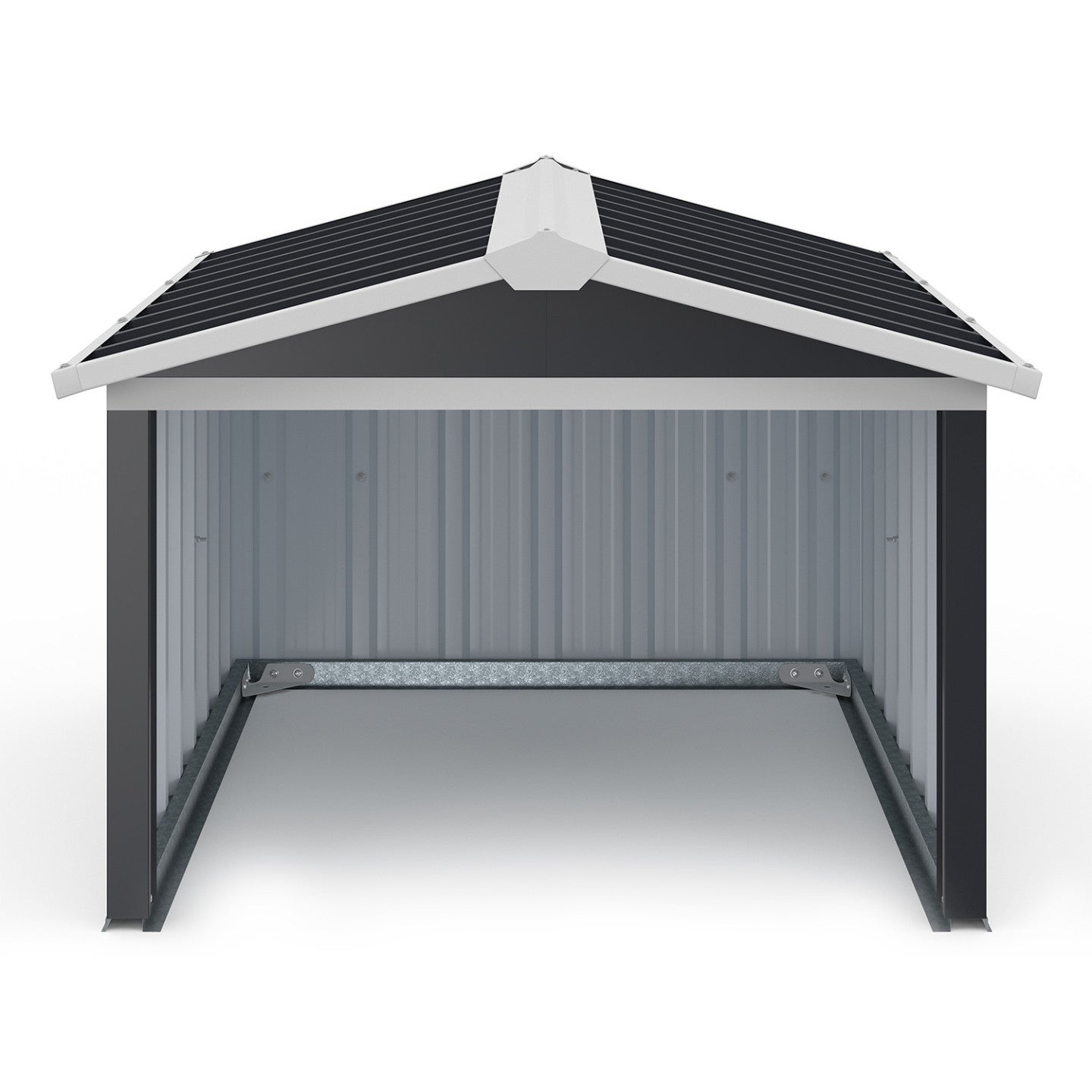 Garage pour robot tondeuse toit à 2 pentes métal gris anthracite 86 x 98 x 62 cm - 3
