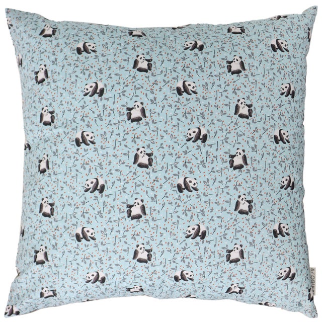 Housse de coussin 60x60 cm TAO bleu Céladon