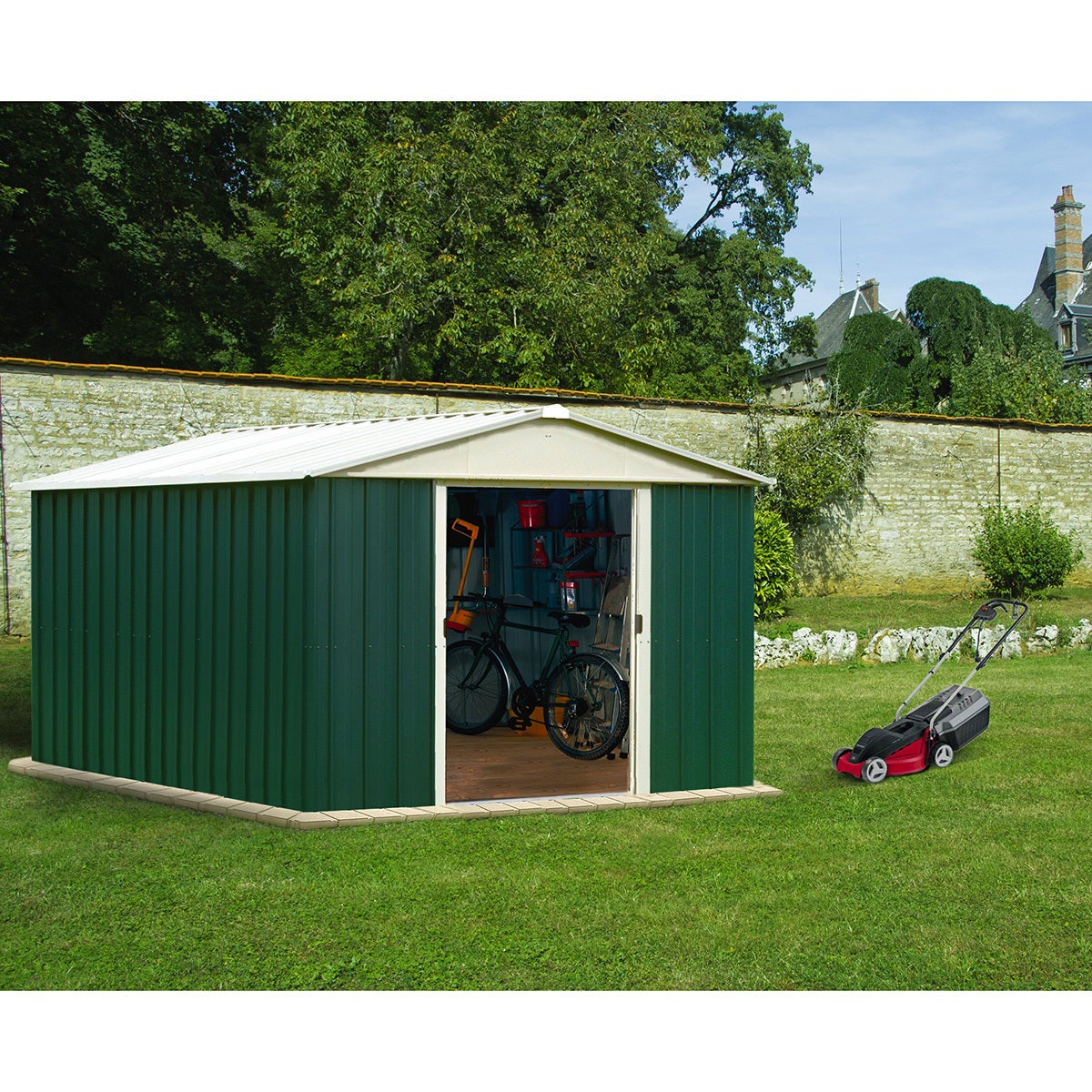 Abri de jardin en métal vert - 12 m² - 9