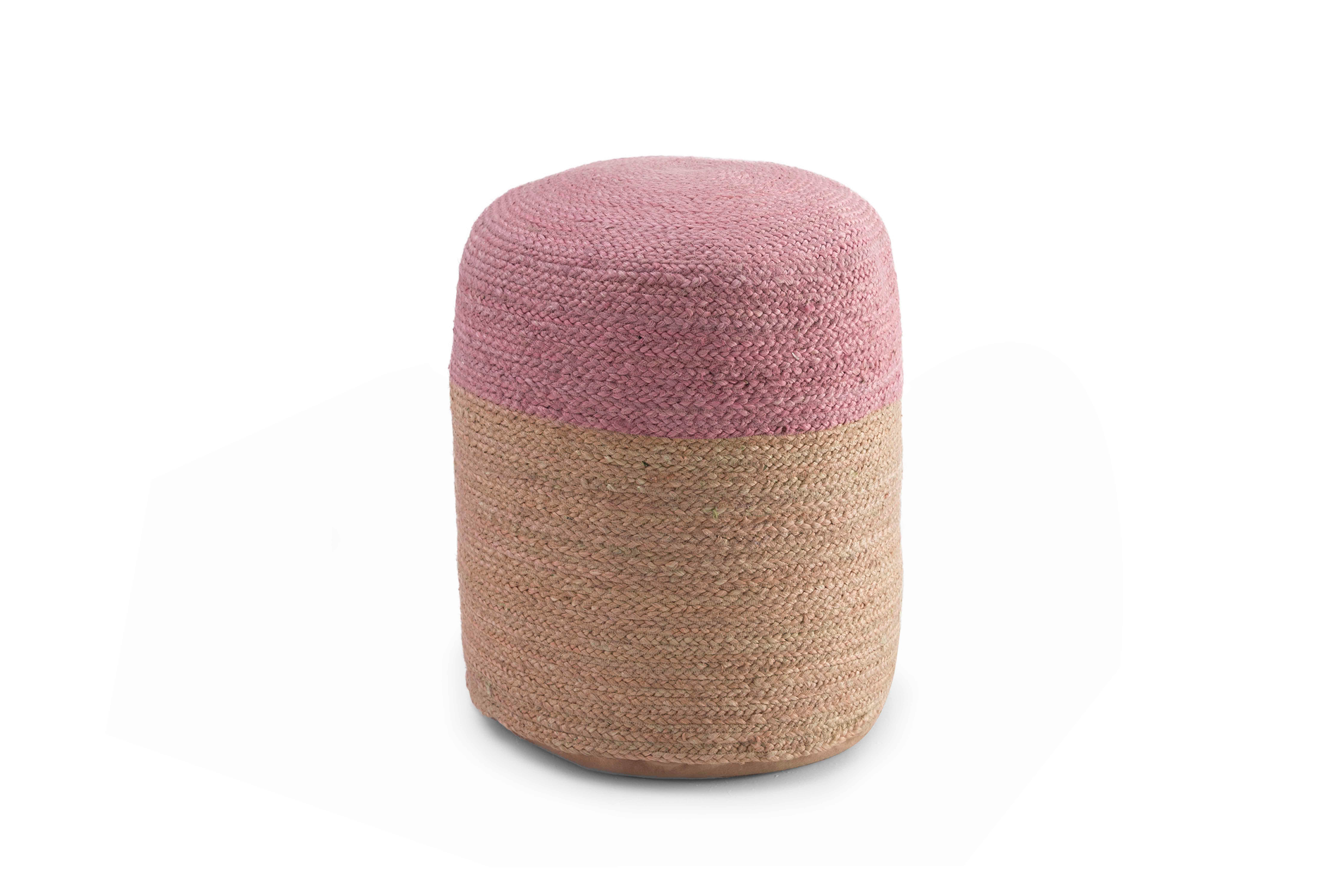 PUFF YUTE ROSA BICOLOR 45X45X45CM