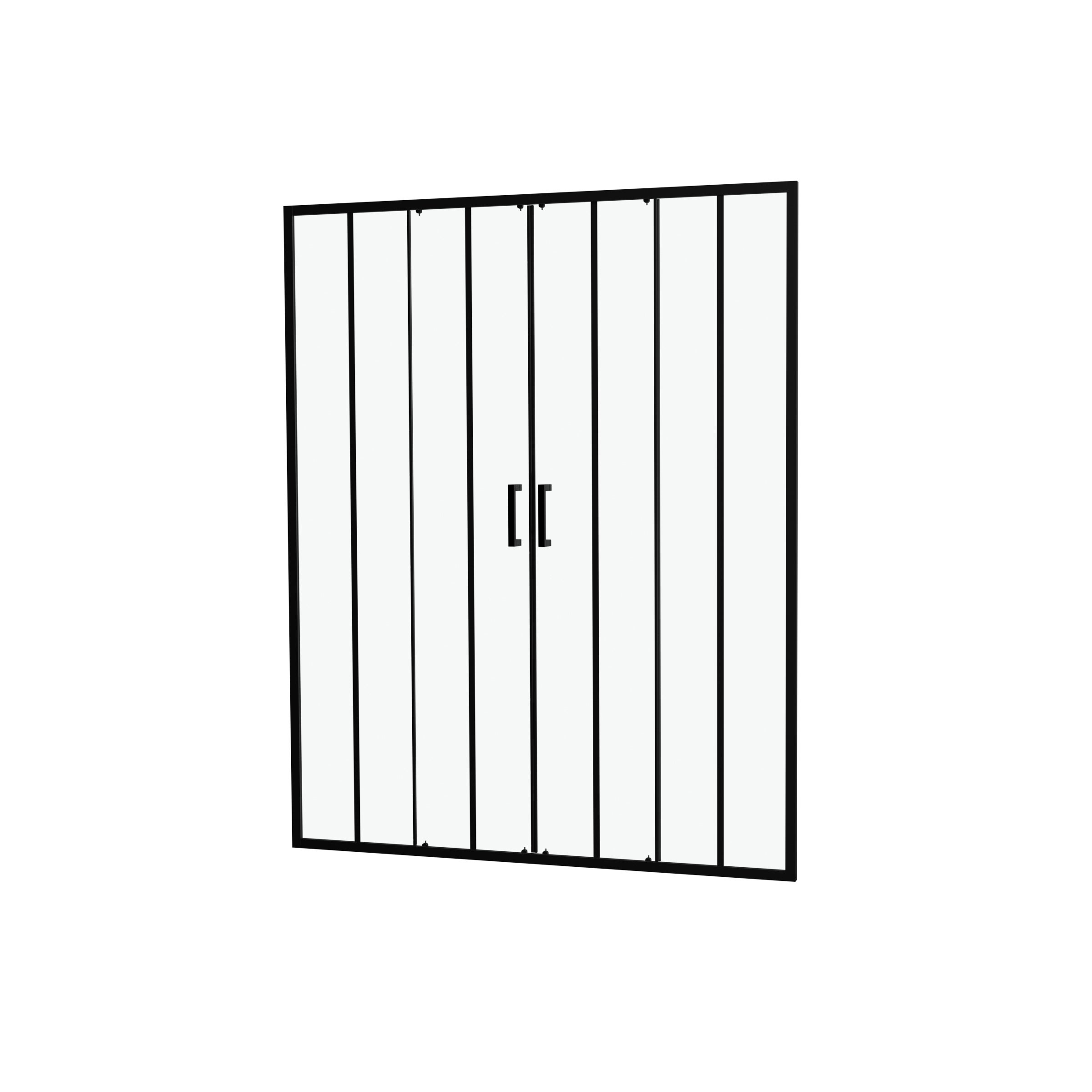 Paroi de douche 2 portes coulissantes 160x200 cm - Verre sérigraphié - Profilé Noir - CRUSHX - 3