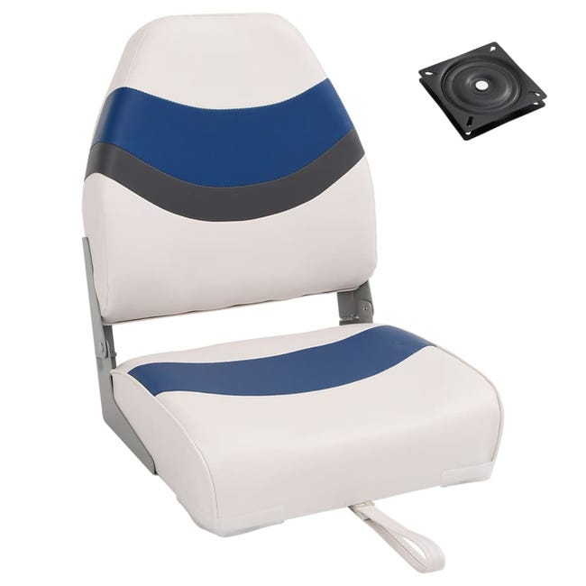 Sièges De Bateau Pliables VidaXL - Lot De 2 - Dossier Haut Rembourré - PVC/PU étanche - Piédestal Inclus - Charge 100 Kg