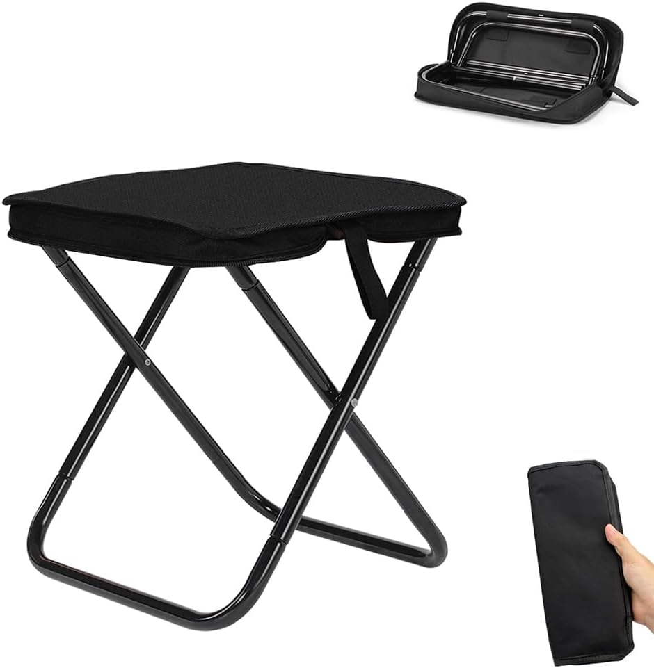 Taboret kempingowy, przenośny taboret składany, mini krzesła składane, taboret składany z torbą, do biwakowania, wędkowania, na piknik, w podróży (A)