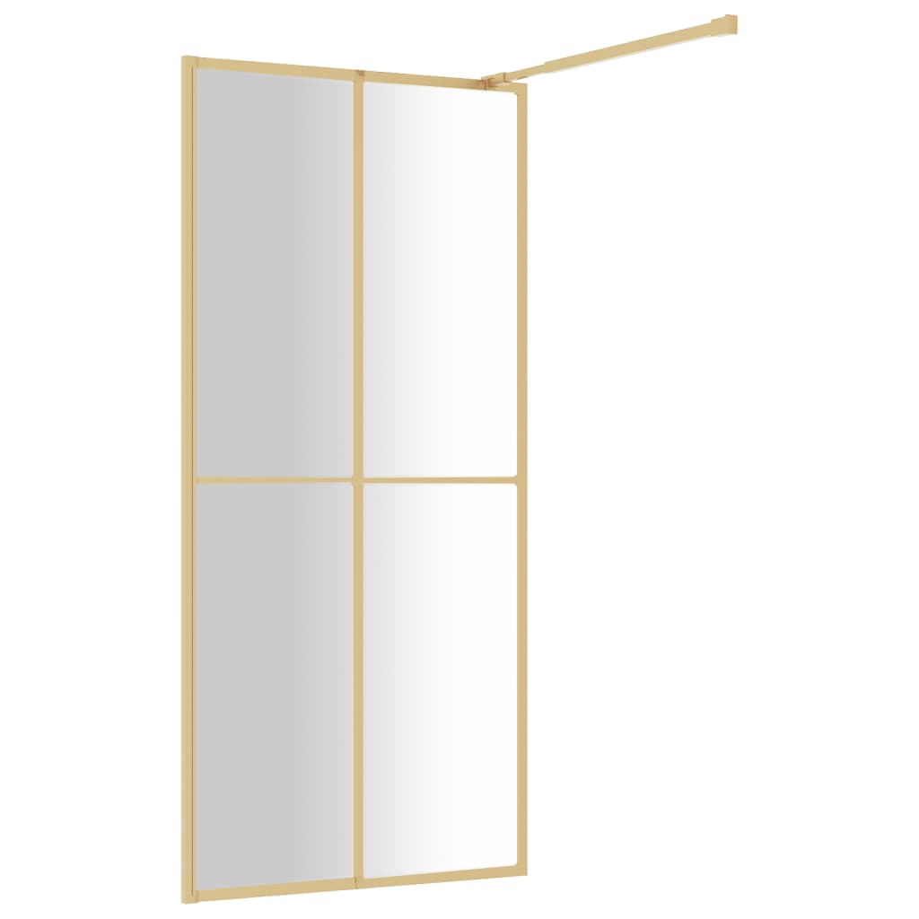 Divisória de chuveiro | Ecrã de chuveiro 90x195 cm vidro transparente ESG dourado CFW73281 - 5