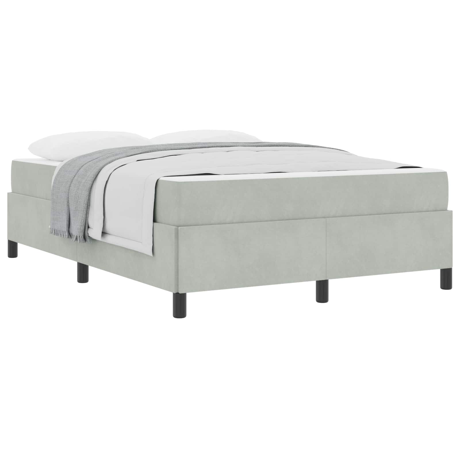 Cadre de lit en tissu gris clair 140 x 200 cm - 2