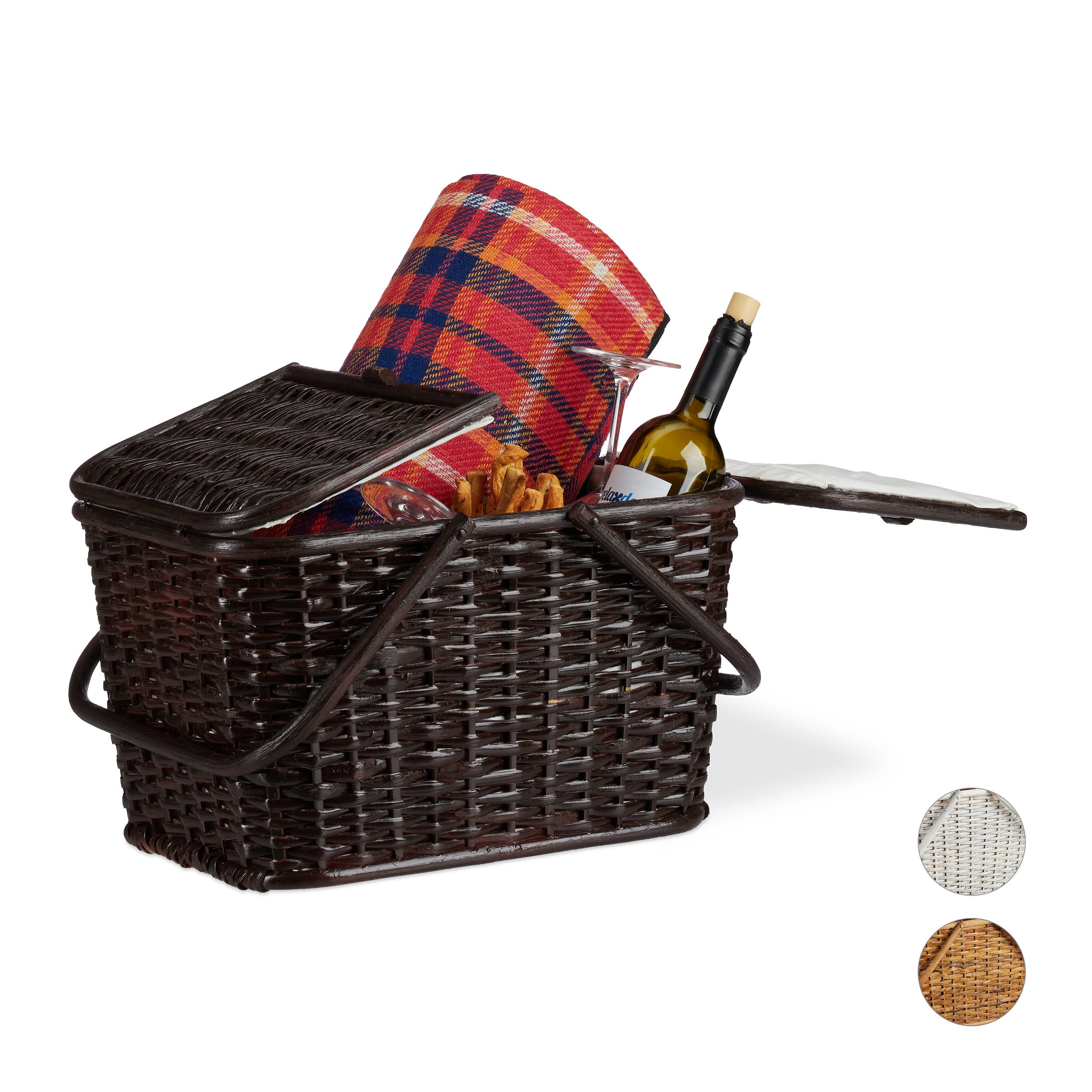 Panier de Pique-Nique en Osier Avec Poignées, 11x8x11in Natural Grand Willow Vide Pas Cher Pour Pâques, Vin, Rangement, Jouet, Fleur, Cadeaux de