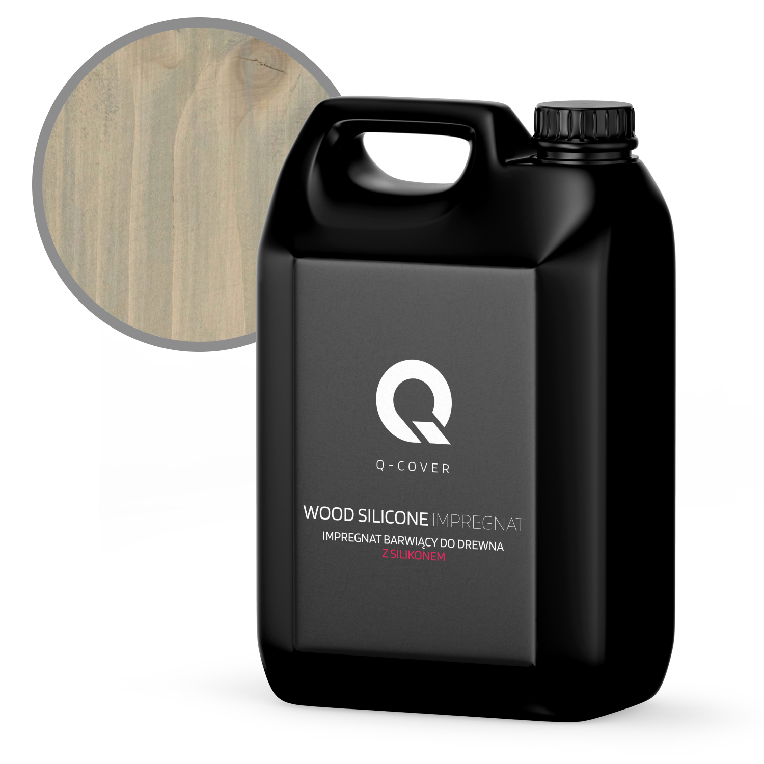 Impregnat Barwiący do Drewna z Silikonem 2w1 Q-Cover Szarość jasna RAL7001 5L