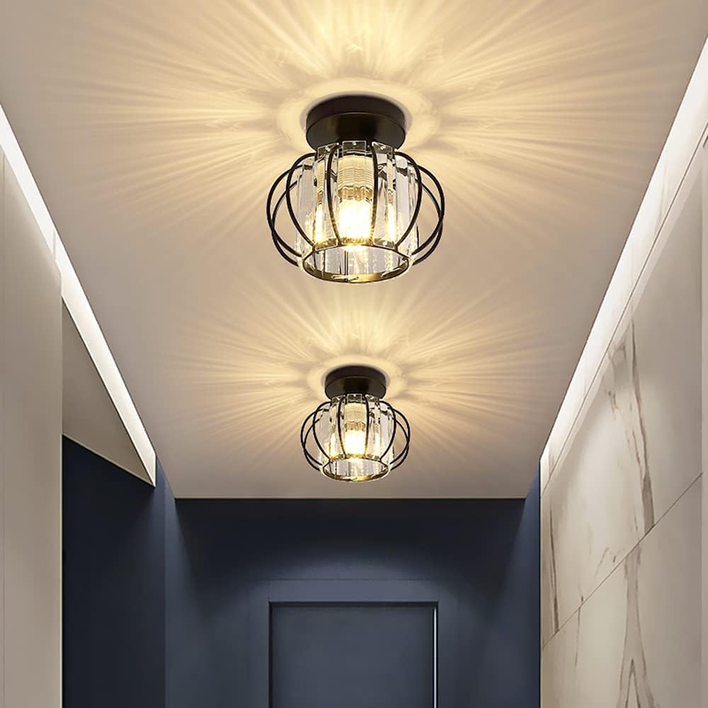 éclairage De Plafond Plafonnier Moderne En Cristal Mengjay - Mini Lustre LED E27 - Pour Cuisine, Couloir, Chambre Plafonnier Cristal