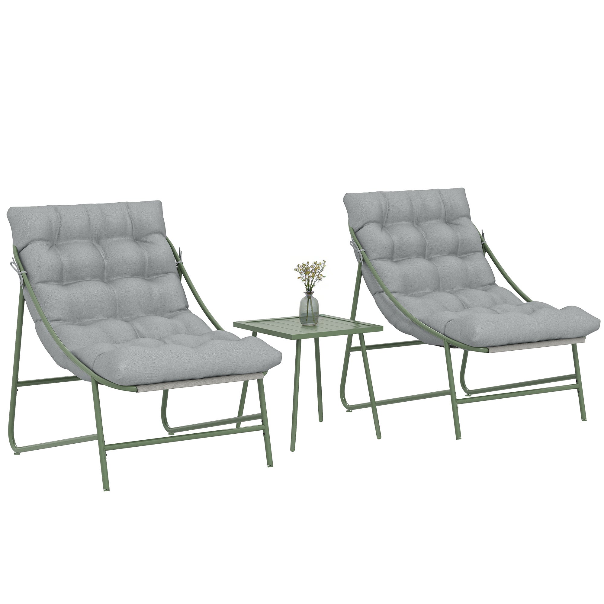 Salon de jardin en Métal Gris 2 personnes - 2