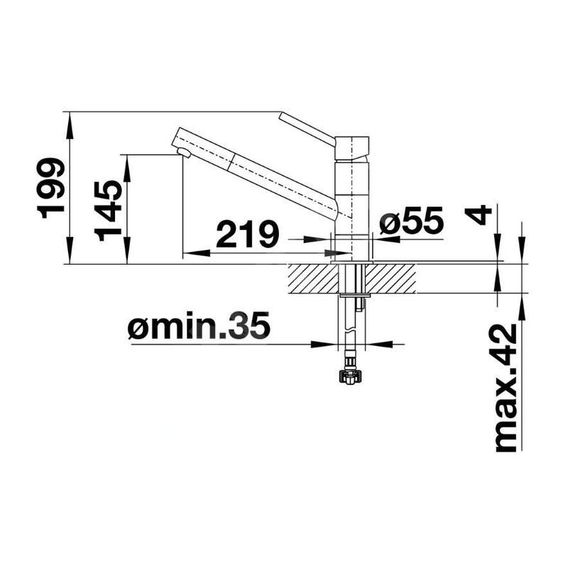 Mitigeur, robinet cuisine, bec droit orientable 360ø, BLANCO KANO, chromé et anthracite, robinetterie cartouche céramique - 2