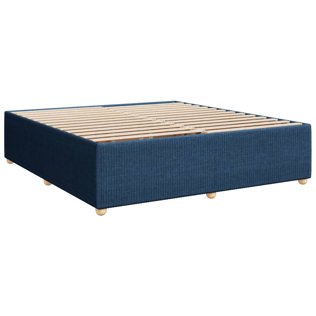 Maison Exclusive - Sommier à lattes de lit avec matelas Bleu 200x200 cm Tissu - 8