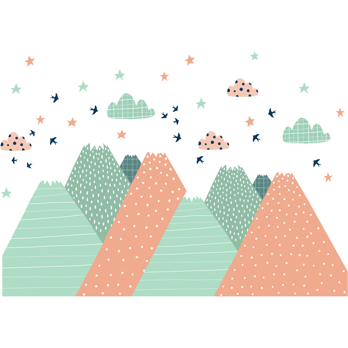 Adesivo bambino di montagna scandinavo rodika - Sticker adesivo - adesivi murali - 90x135cm - 2