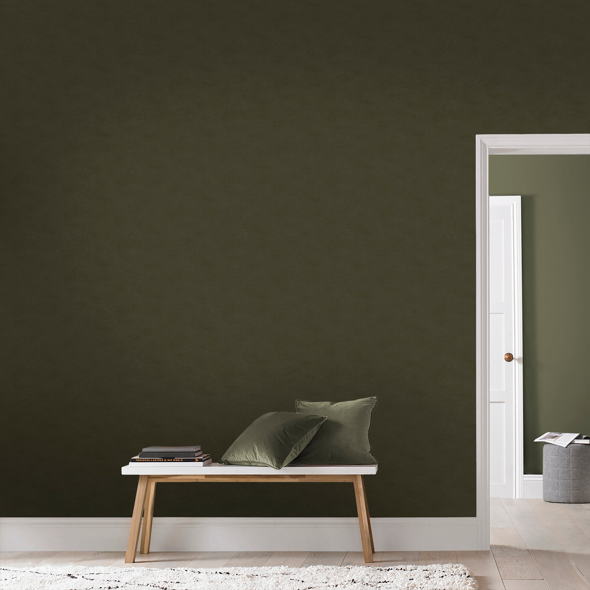 Papier peint intissé Revi Uni 1005 x 52cm Vert | Leroy Merlin