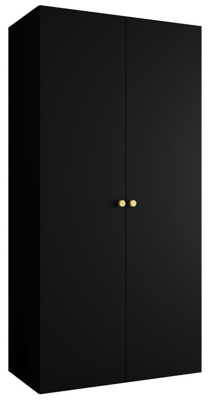 Szafa uchylna otwierana Parma 1 100 x 52 x 202 cm czarny + u. złoty Abiks Meble