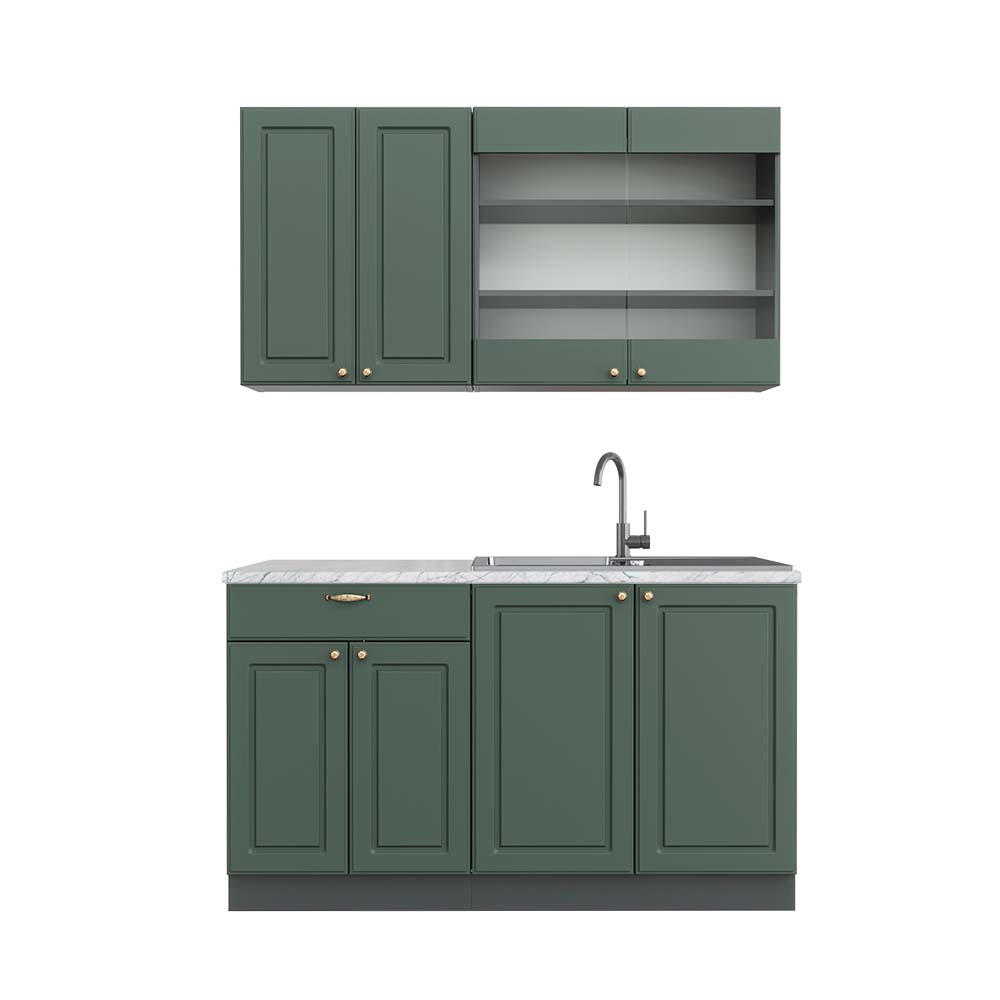 Meuble Haut Cuisine Fame-Line 60 Cm - Vicco - Couleur Anthracite Vert Or