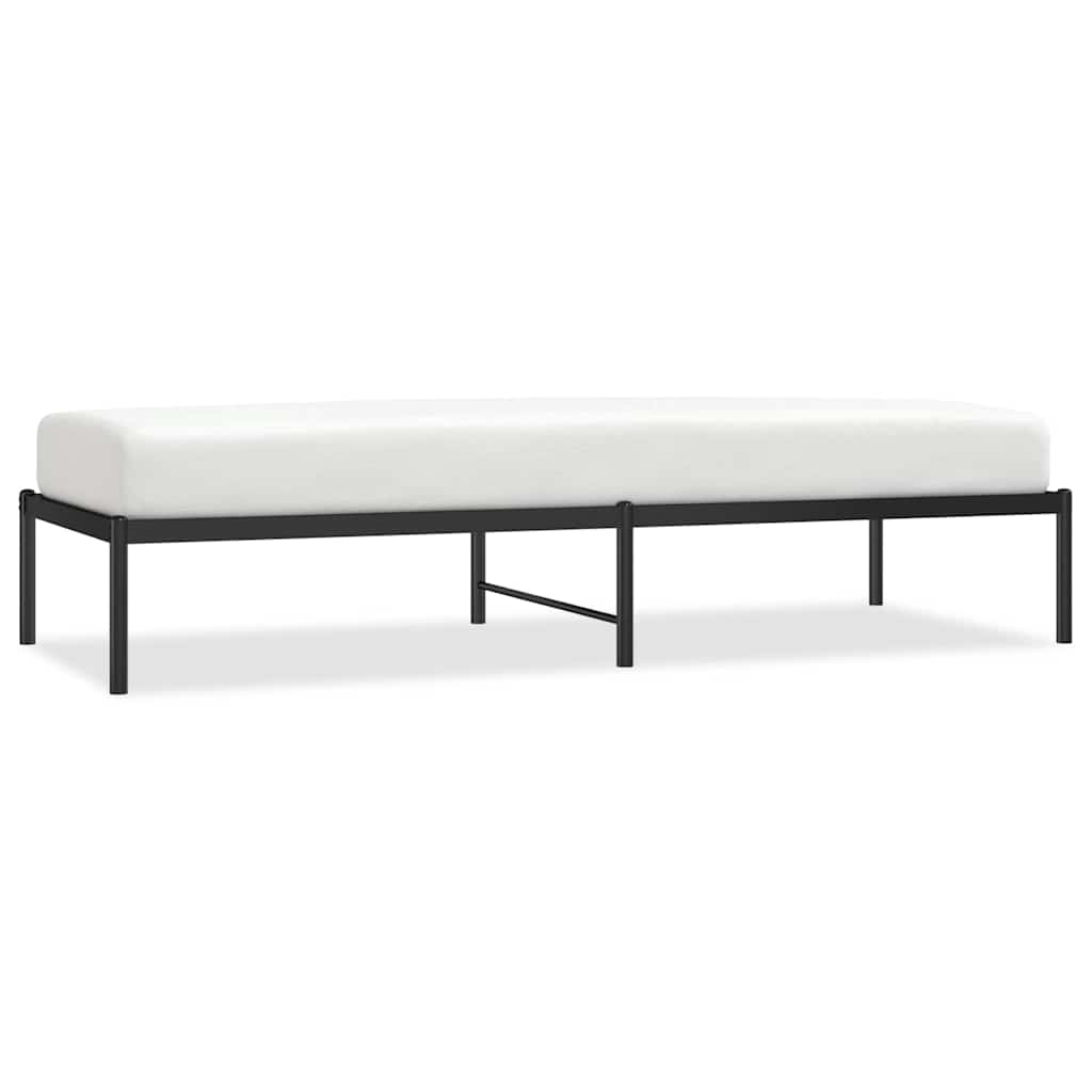 Łóżko Metalowe Czarne Rama Łóżka Ze Stelażem Do Sypialni Pokoju 75x190 cm