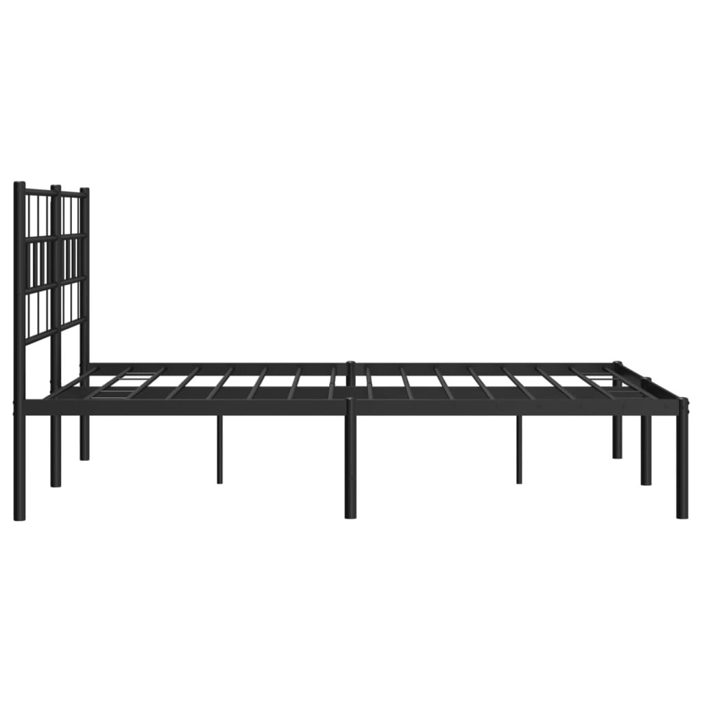 Estructura cama sin colchón con cabecero metal negro 140x200 cm vidaXL - 6