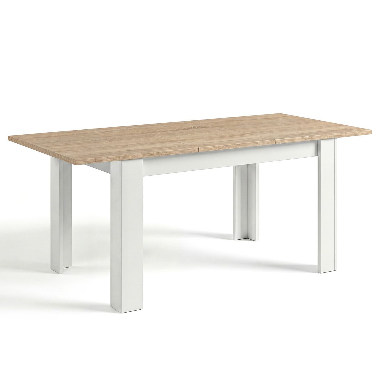 Mesa de jantar extensível 140-190x90 cm Sira Blanco Artik (Blanco Mate) - Roble Canadian 190 x 78 x cm - 3