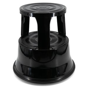 Tabouret éléphant à Roulettes - Marchepied Mobile Certifié TÜV - Charge 150kg - Hauteur 40cm - Noir