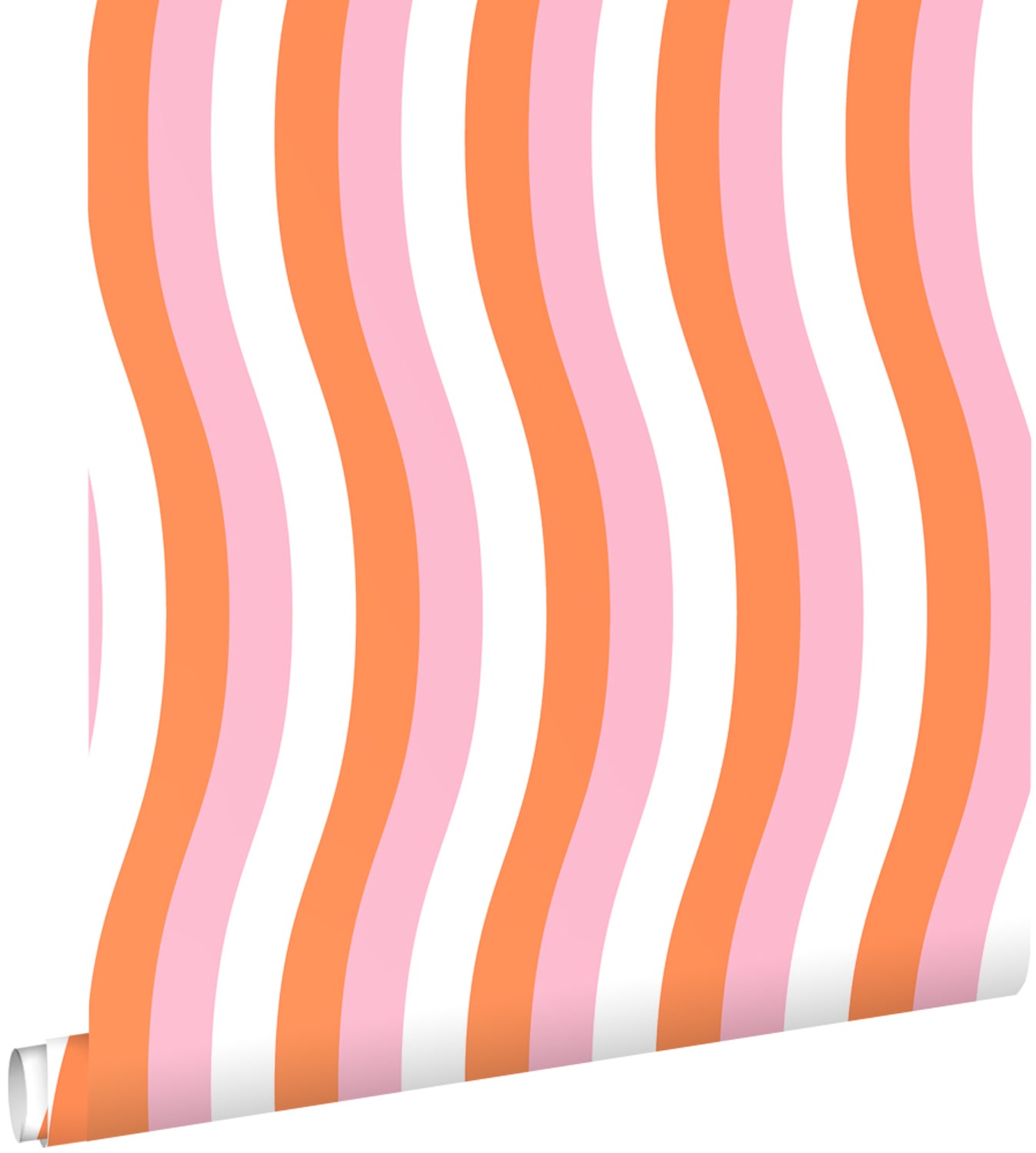 Tapeta faliste paski pomarańczowymIróżowym - 50 x 900 cm - ESTAHOME ...