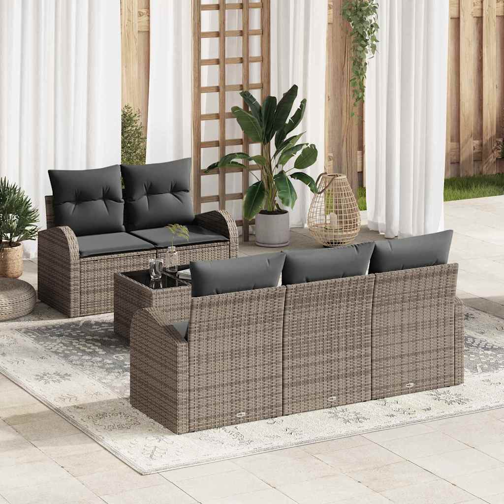 Zestaw Sof na Ogród Szary 55 x 55 x 37 cm polirattan vidaXL