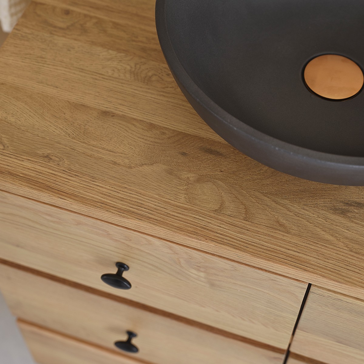 Meuble sous vasque en chêne massif suspendu 140 cm - 5