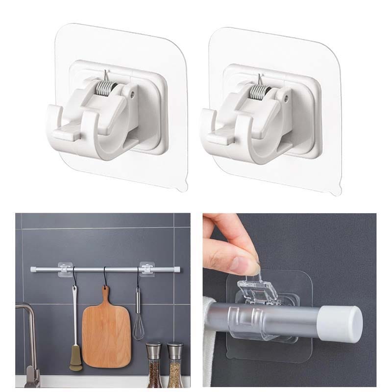 6 Supporti Per Tende Senza Foratura - Ganci Autoadesivi Per Bastoni Doccia E Tende - Foto 2