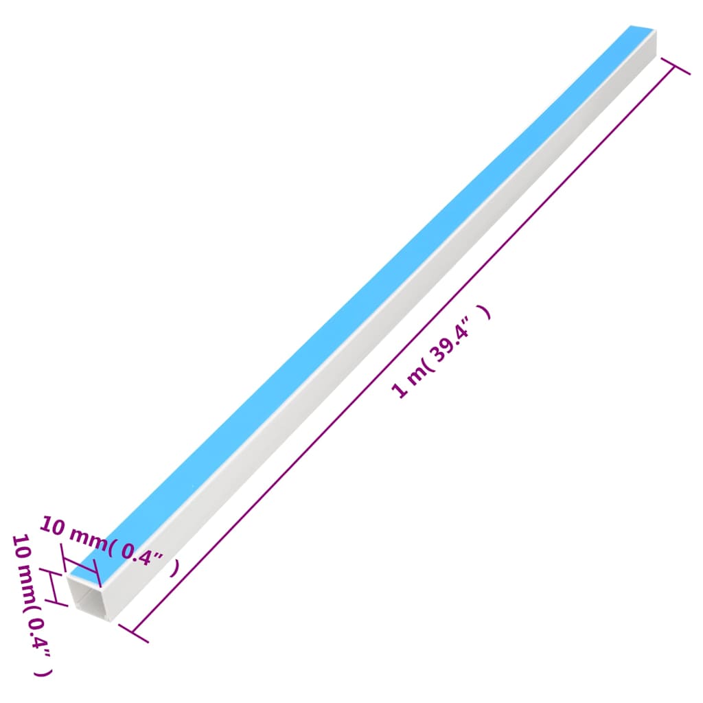 Goulotte de câble autocollante 10 x 10 mm 10 m PVC - 8