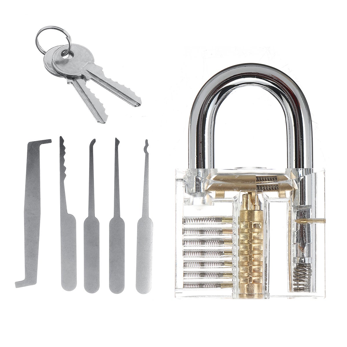 Loboo Idea - Set Di Grimaldelli 17 Pezzi Con Lucchetto Trasparente E Custodia: Per Principianti E Appassionati
