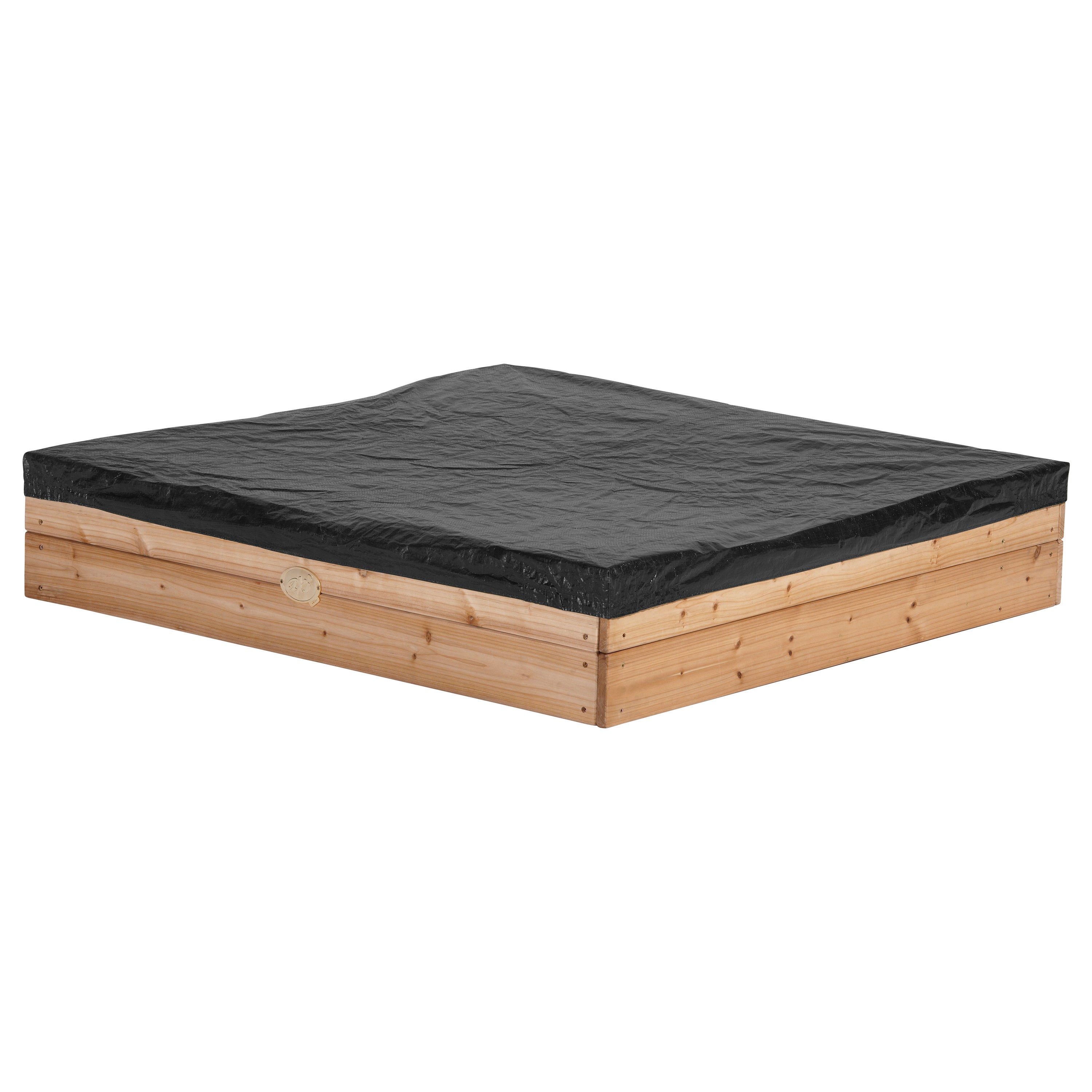 Bac à Sable enfant en bois avec Banc, Bâche & Rangements | marron / vert | AXI Amy 115 x 115 cm - 6