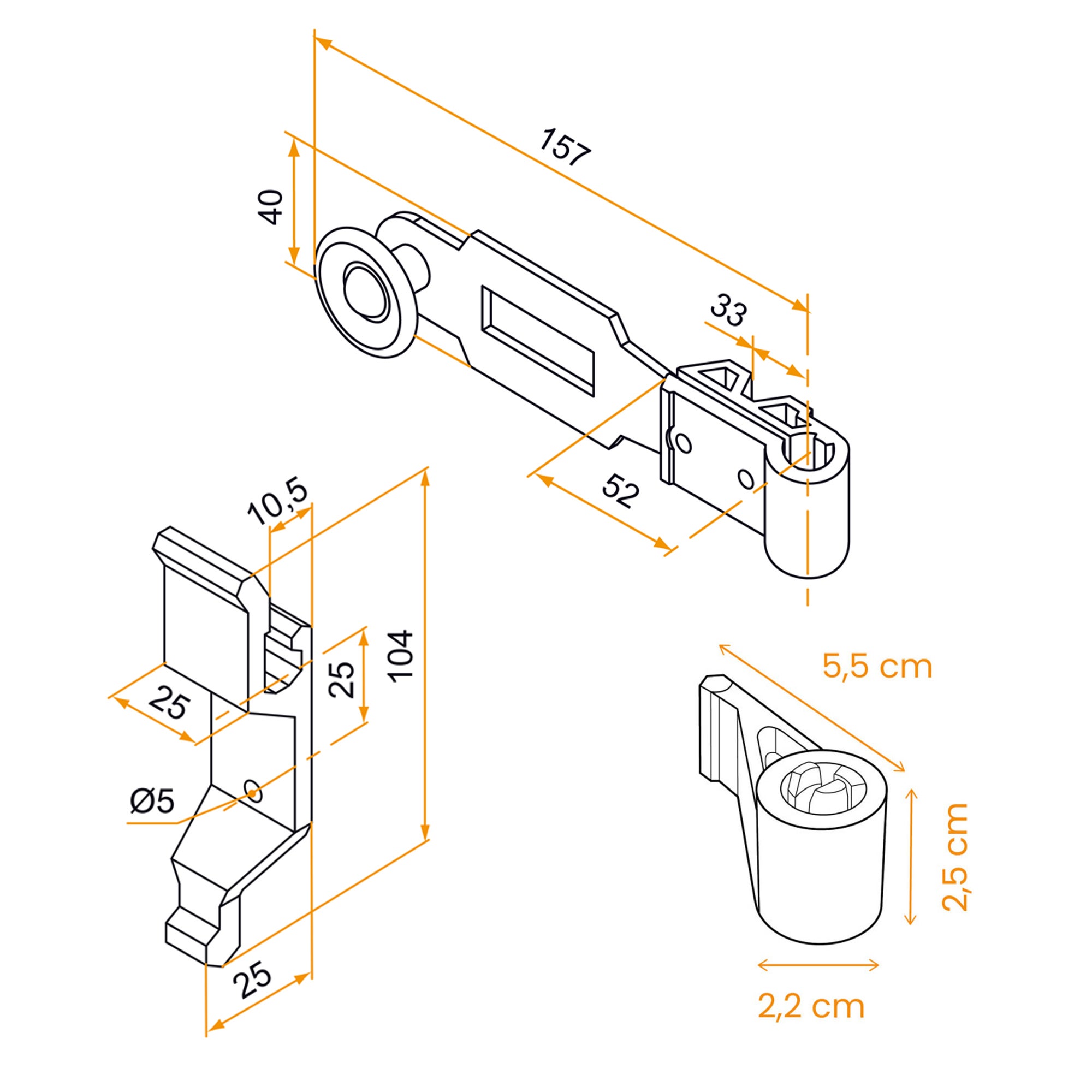 Espagnolette, Noir, Système de Fermeture pour Volet Battant - 2