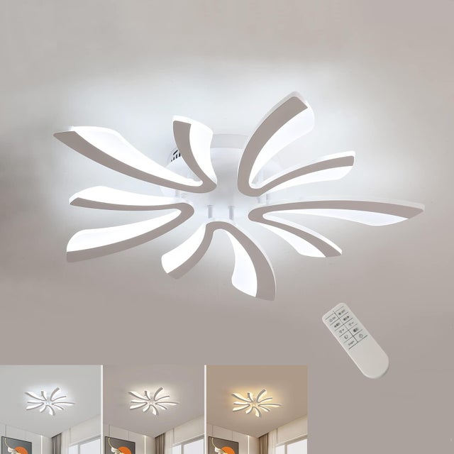 Luce a soffitto a LED dimmabile a LED, Soffitto di illuminazione Remoto Controllo, 48W 4500LM 3000K-6000K Dia 71 cm lampada a soffitto per sala da pra