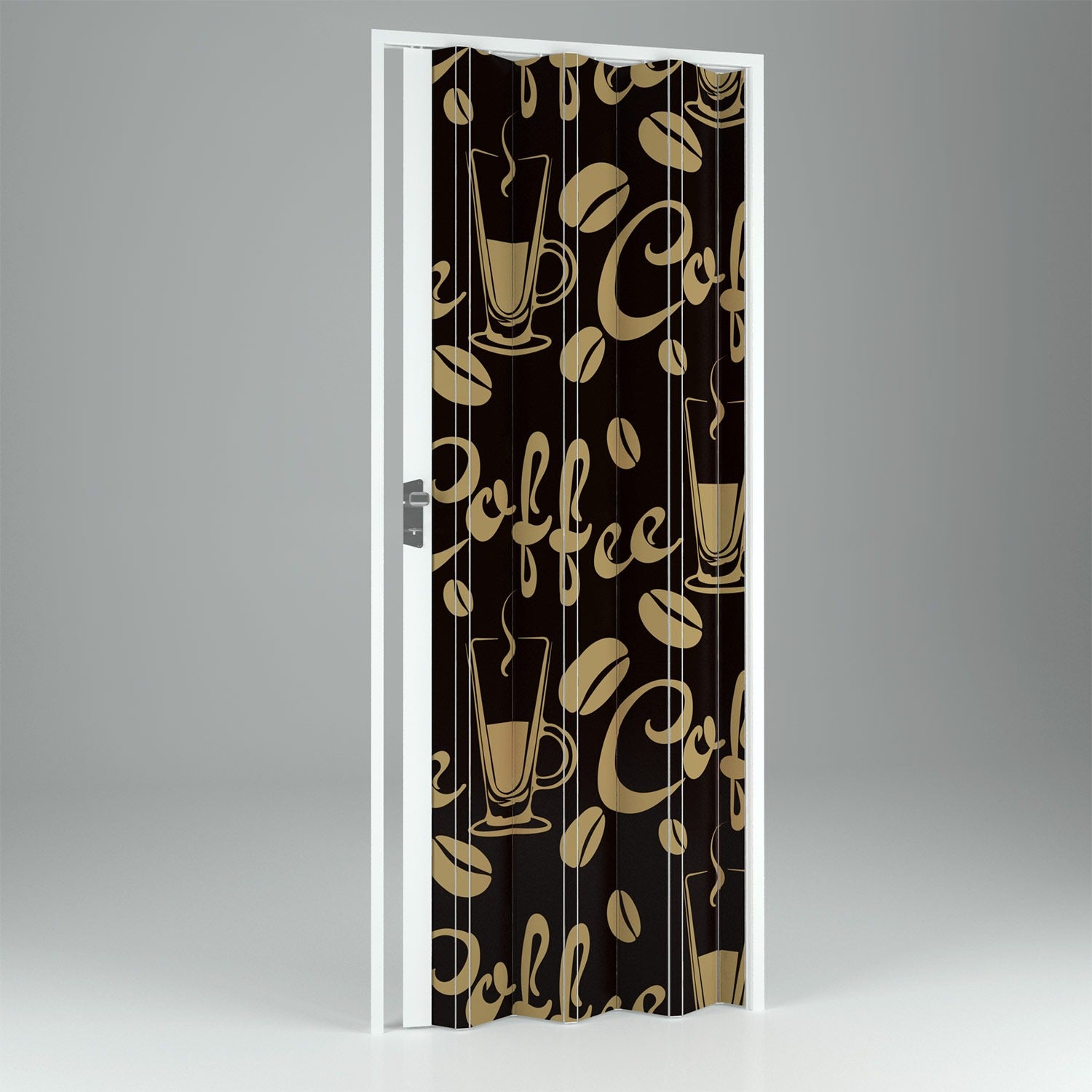 Porte pliante accordéon intérieur en PVC Coffee 102x214 cm mod. Vera ...