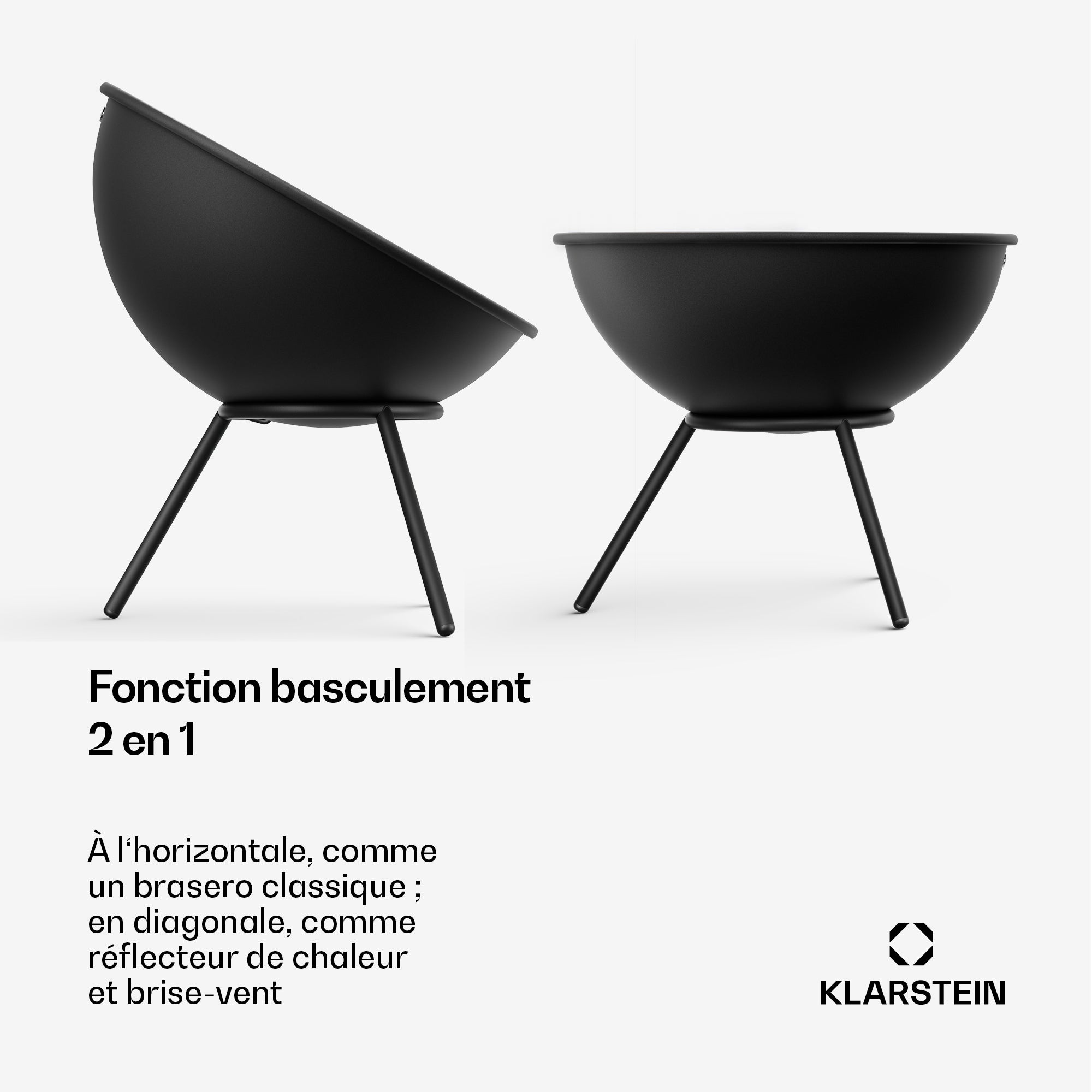 KLARSTEIN Fireball coupe-feu basse | protection anti-étincelles | résistant à la corrosion | robuste | 43 cm | noir Noir - 3