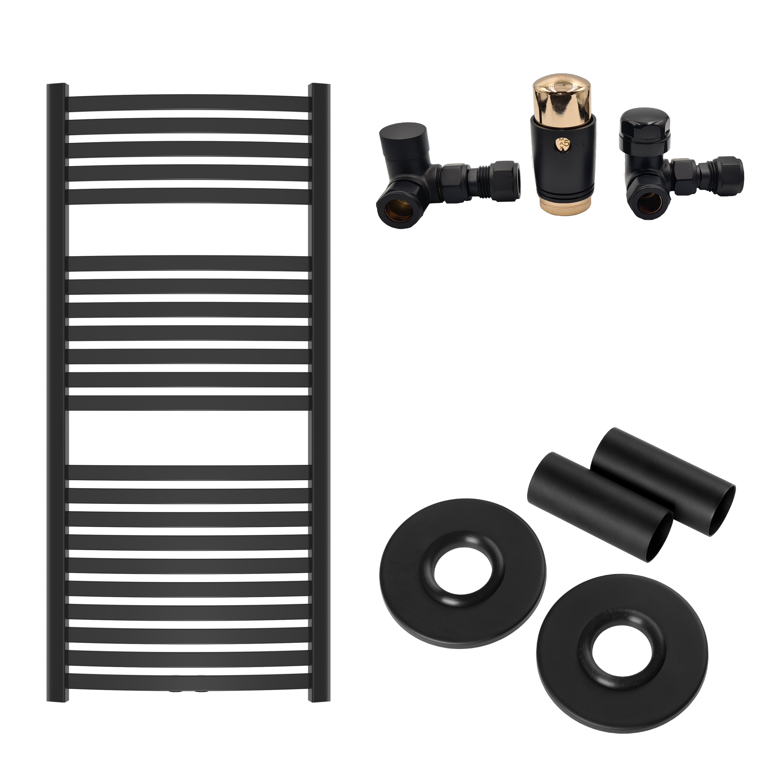 Grzejnik Łazienkowy Drabinka Kaloryfer do Łazienki 54x120 cm INVENA Czarny