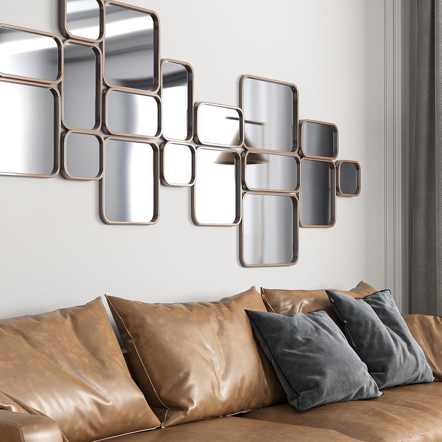 Feuilles de miroir flexibles, autocollants muraux en miroir, pour salle de bain, commode de chambre à coucher, murs de cuisine (0,2 mm 50 x 200 cm) - 8