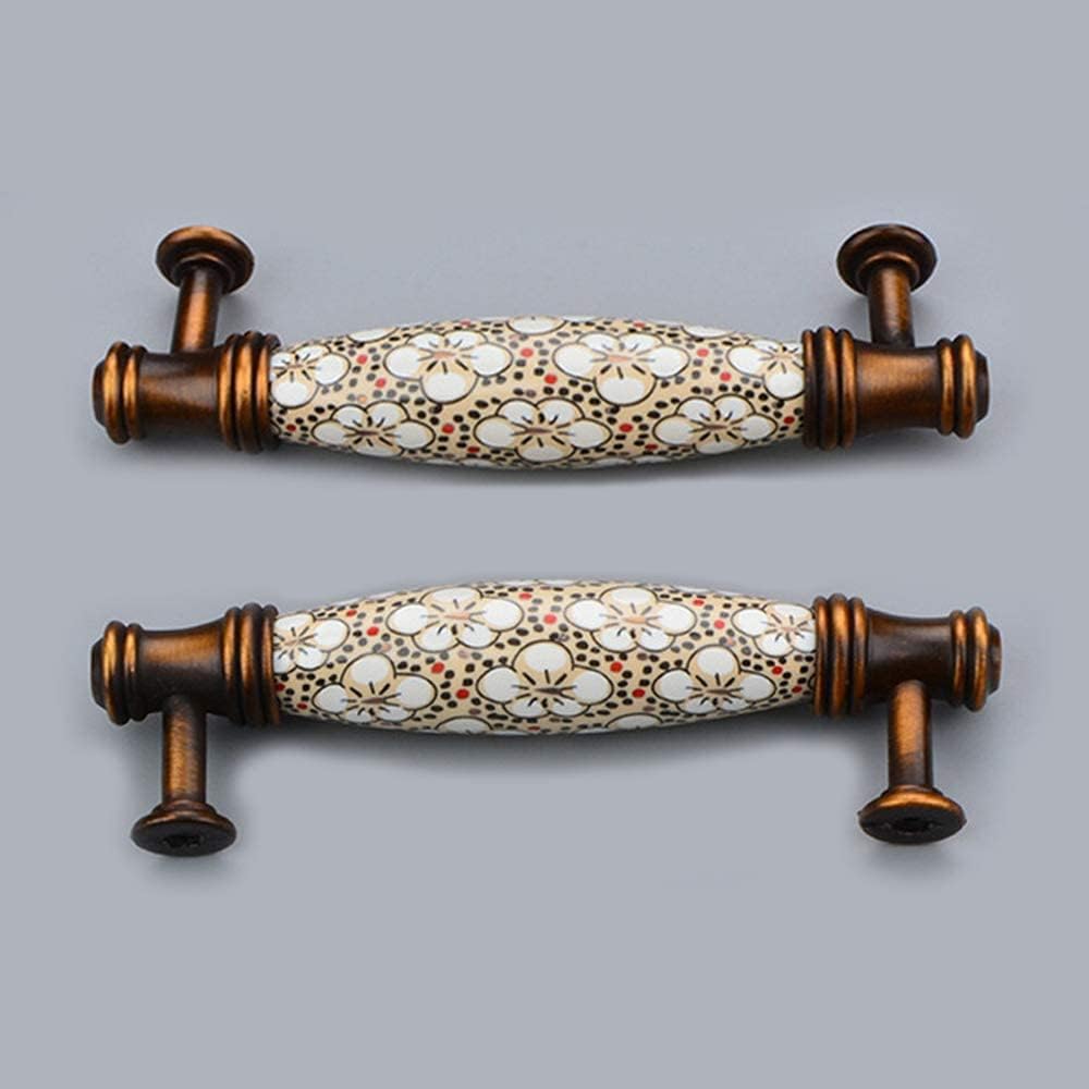 sztuki zabytkowych ceramicznych uchwytów meblowych, uchwyty do szuflad ze stopu cynku, uchwyt meblowy do szuflad z rozstawem otworów 96 mm - 6