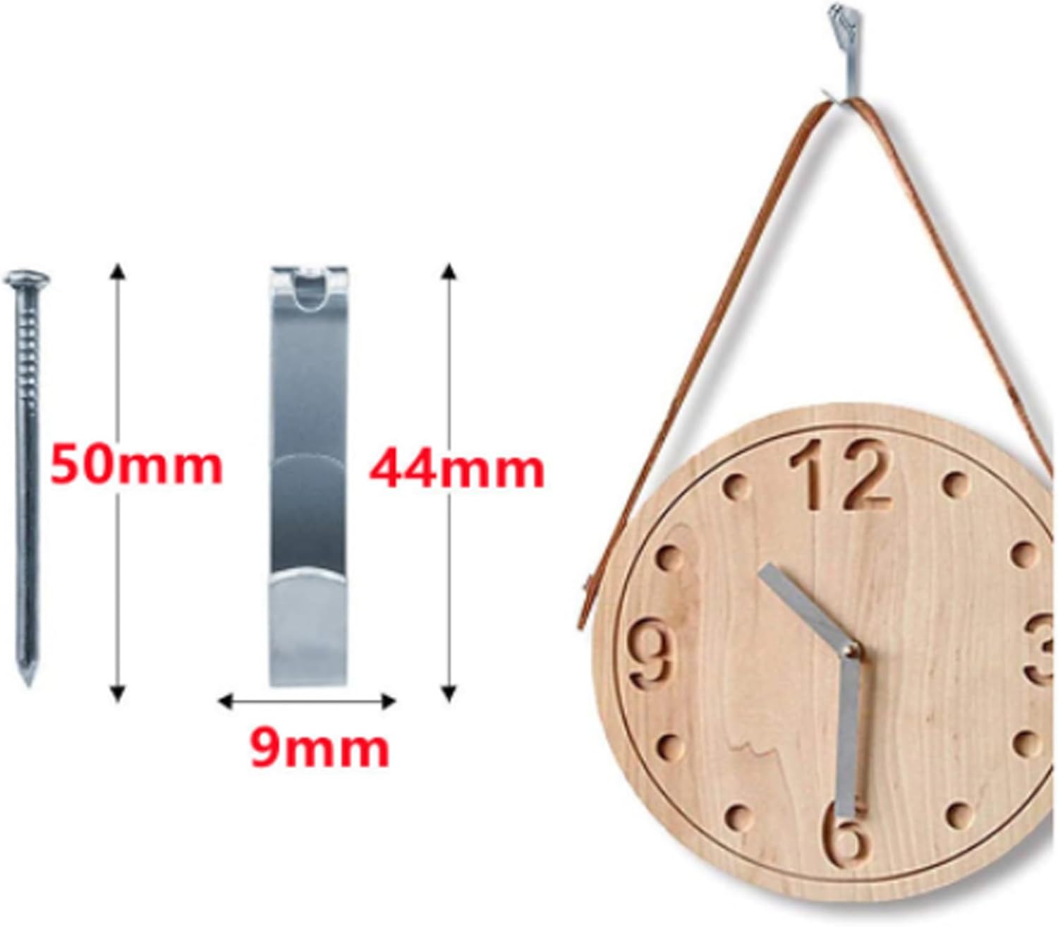 Confezione da 25 ganci per quadri con chiodi, supporta fino a 30 libbre, ganci per quadri, argento - 6