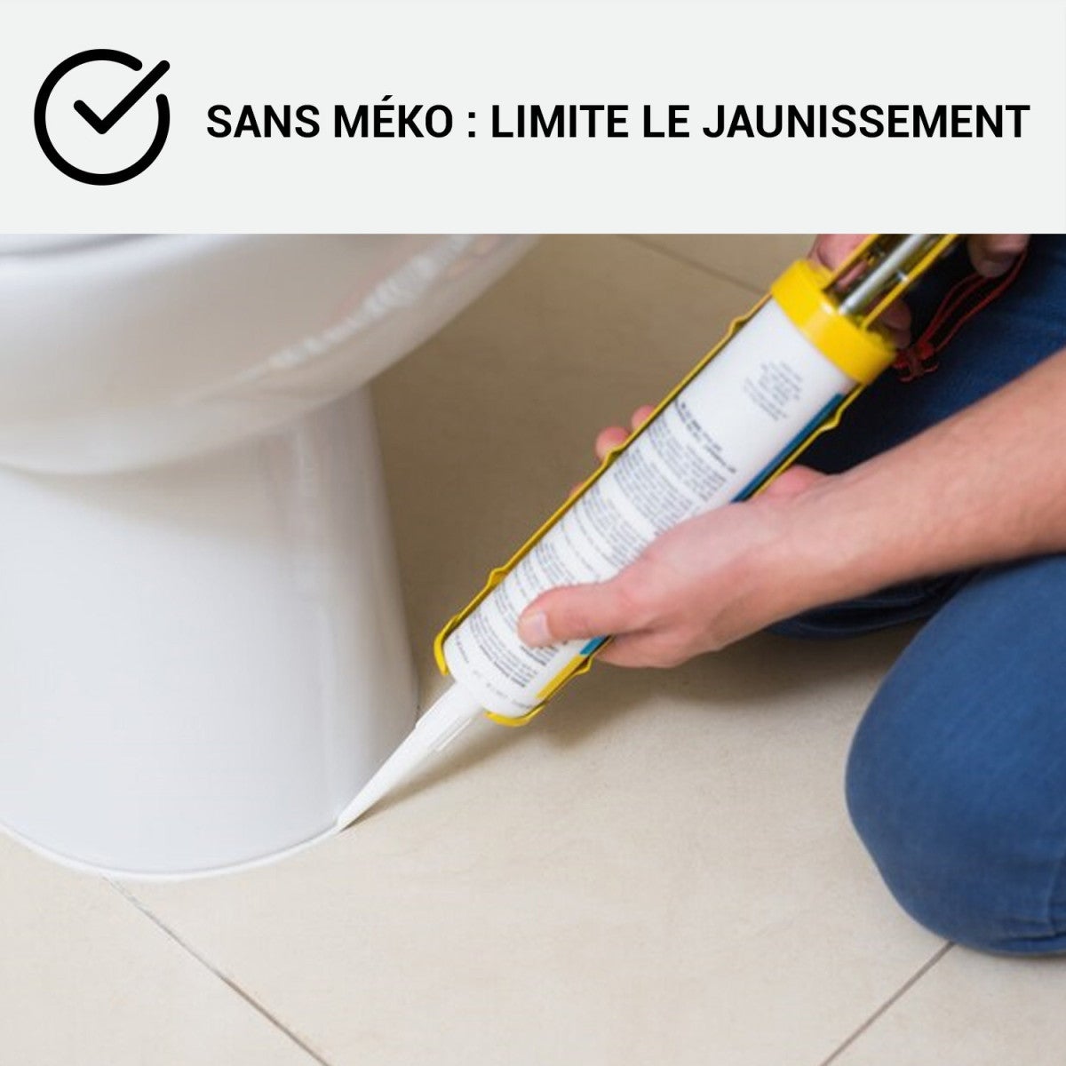 Mastic Silicone pour joints étanchéité douche, salle de bain, cuisine - ARCAMASTIC SANITAIRE Transparent - 300 ml x 1 - ARCANE INDUSTRIES - 5