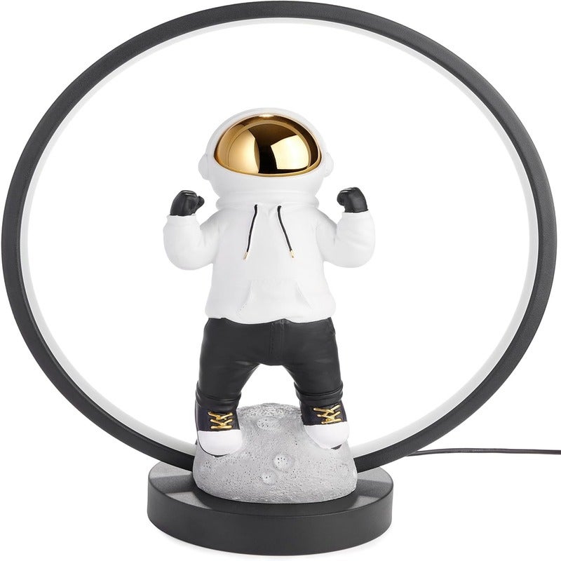 Astronaut table lamp, 33 cm, with LED ring, indirect light and USB-C ...