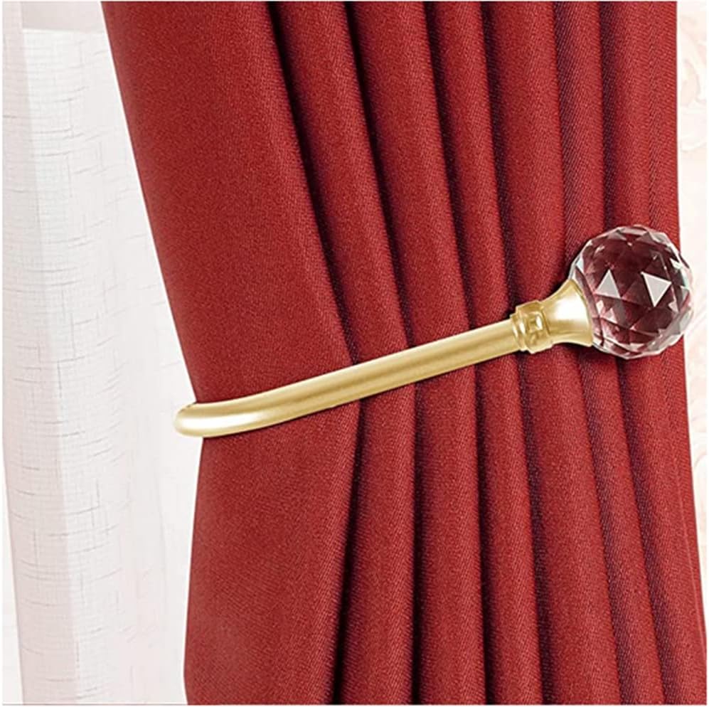 Embrasses Rideaux Cristal (2pcs) – Fixation Murale en Métal Doré, Élégant et Moderne, Avec Vis Incluse - 5