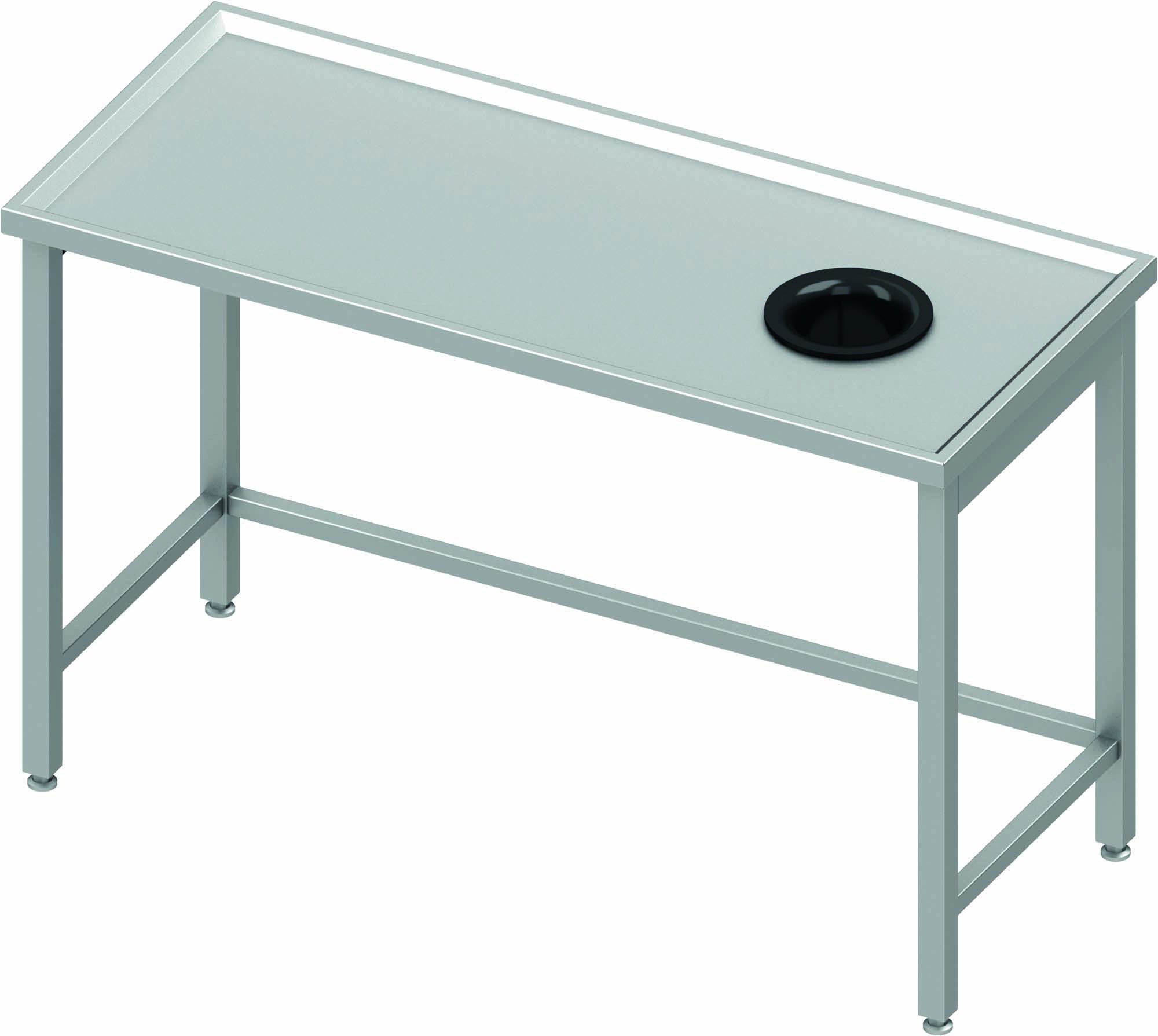 Table Centrale Inox avec Trou Vide-Ordure à Droite - Profondeur 600 ...