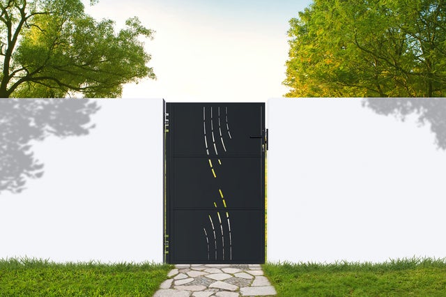 Portillon acier 1m NALI VELETA H.160cm Noir mat