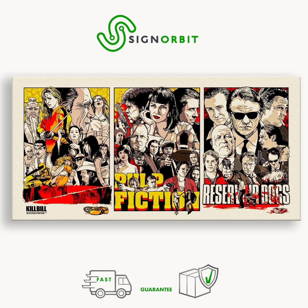 Plakaty filmowe Tarantino – wydruk na płótnie na drewnianej ramie 200x100 cm