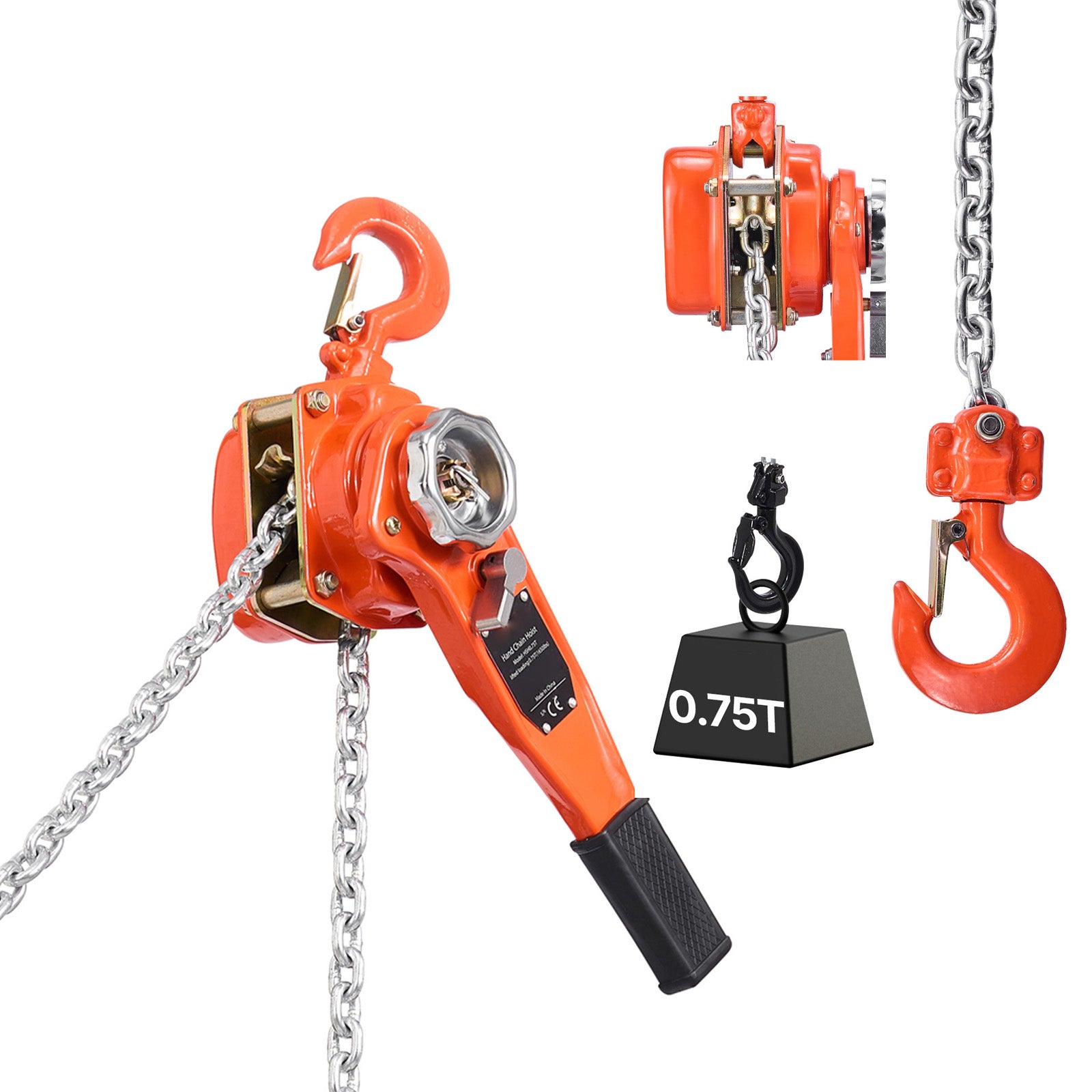 Palan a chaine SucceBuy a levier manuel, capacite de 0,75 t, equipe ...