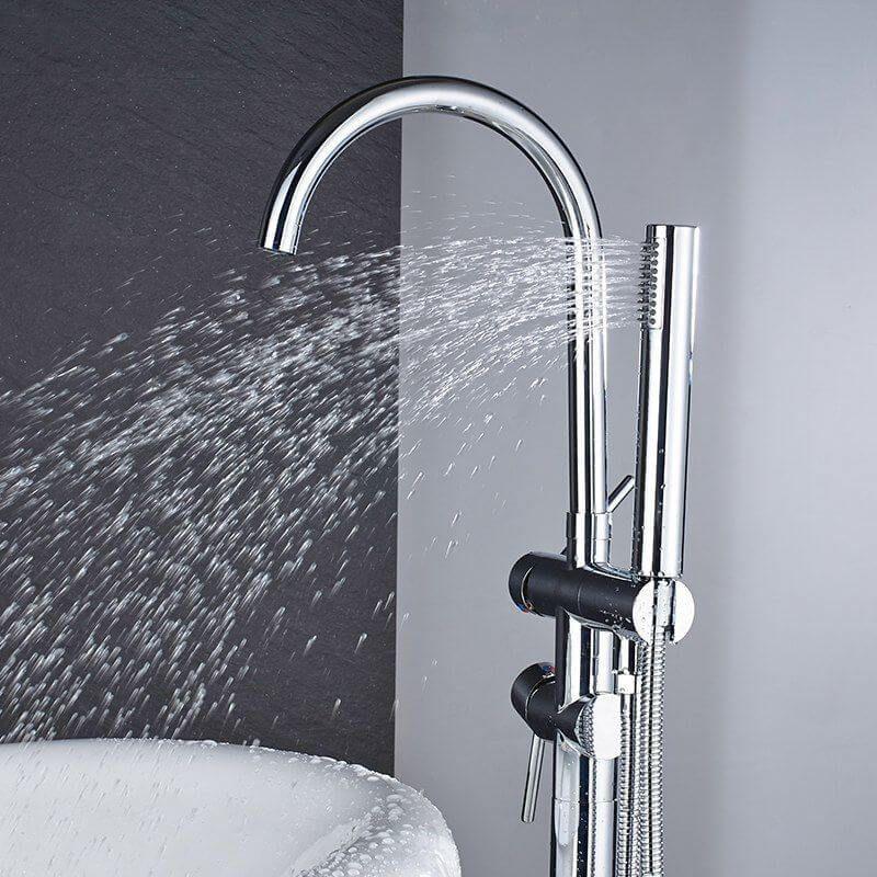 Valaz Robinet de baignoire autoportant rond chromé - Série Ebro - 8